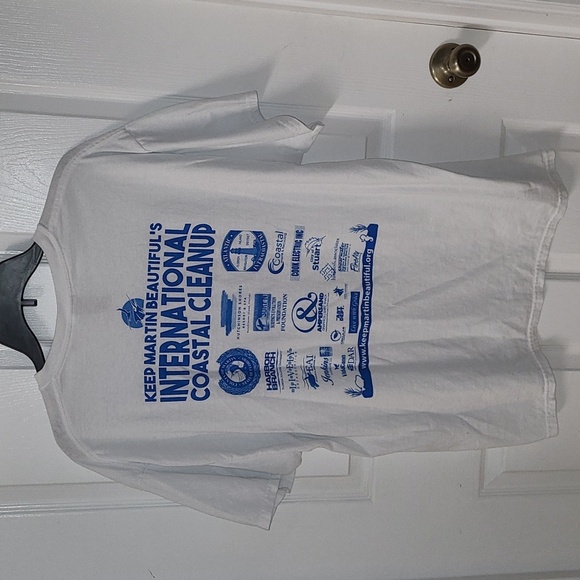 Gildan Unisex White Short Sleeve Tshirt Blue Martin County Coastal Florida XL - Picture 2 of 9